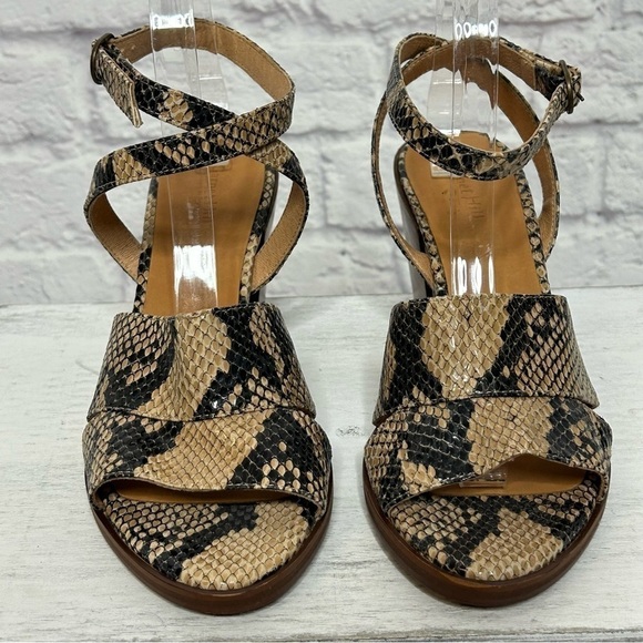 NWOT Garnet Hill Maya Ankle-Strap Block-Heel Sandals - Picture 11 of 16